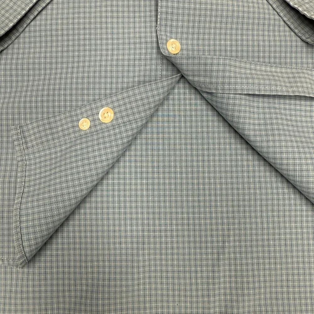 EUC Men's J. CREW Sueded Broadcloth Mini Gingham Blue Shirt | Size‎ XL